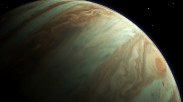 木星-真实的颜色和真实的云视频素材