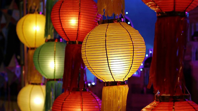 亚洲的灯笼在元宵节视频素材