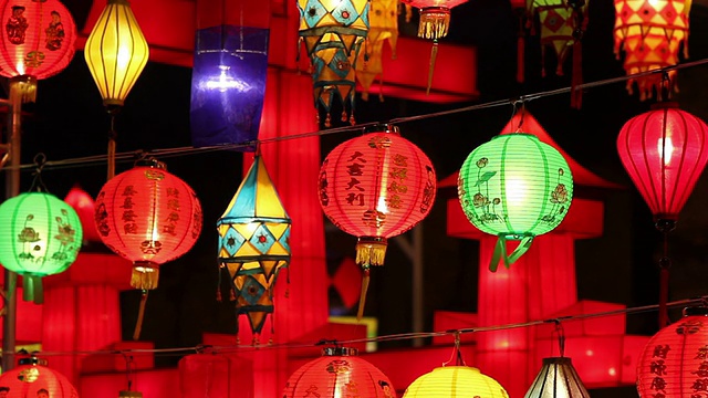 亚洲灯笼在国际元宵节视频素材