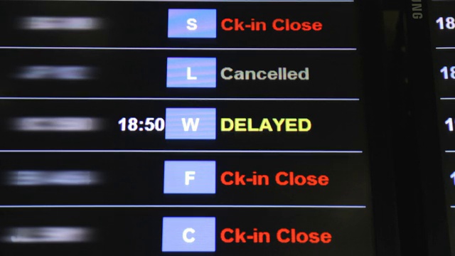 航班推迟了视频素材