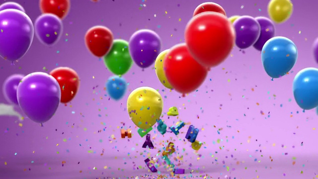 生日快乐，有趣的3d动画视频素材