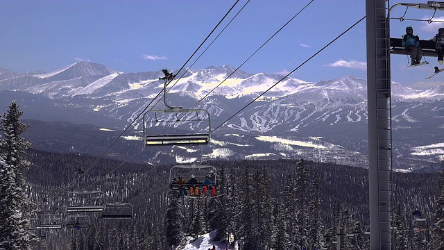 滑雪缆车与斜坡的背景视频素材