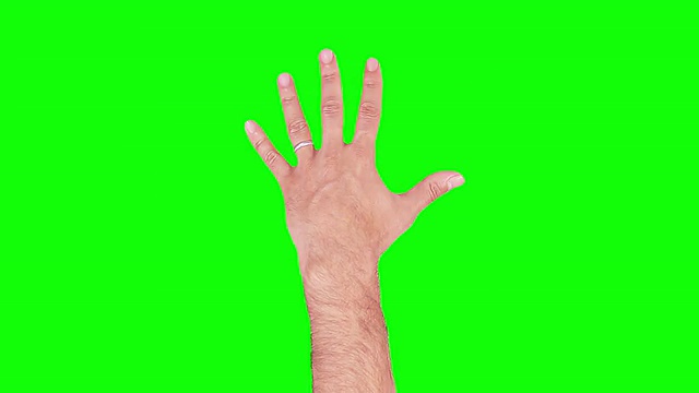 男性的手。平板电脑。结婚了。触屏手势。绿色的屏幕。视频素材