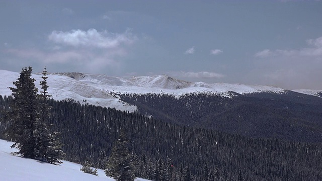 高海拔冬雪阳光山潘视频素材