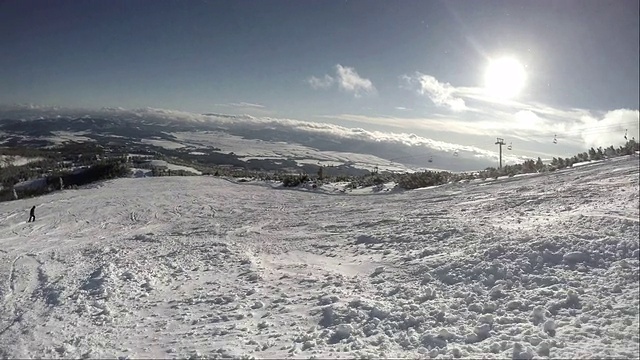 这是一个风景如画的泰特拉山滑雪胜地的雪坡视频素材