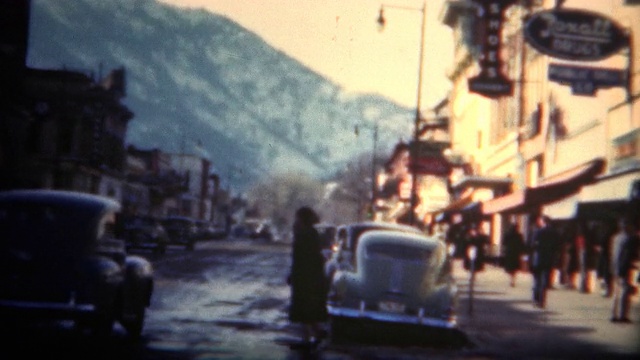 (8毫米胶片)1949年，科罗拉多州博尔德市中心视频素材