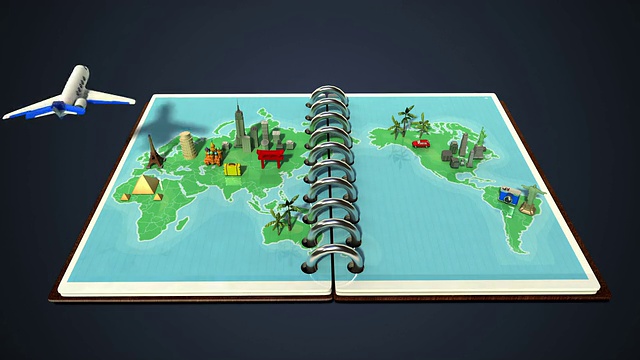 开护照，游世界游概念。视频素材