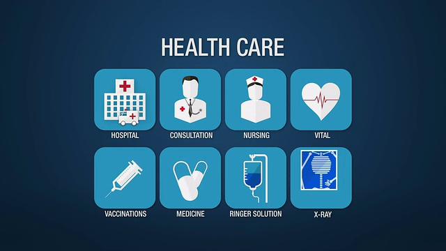 医疗保健图标设置动画视频下载