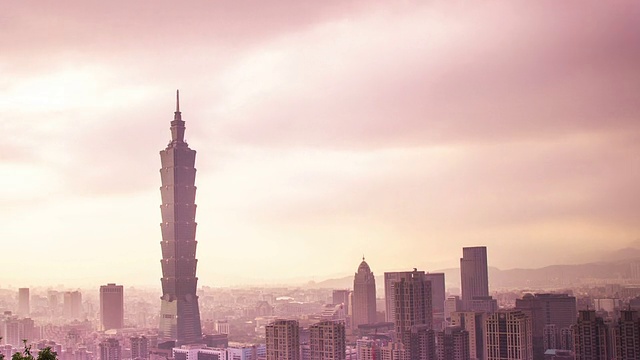 时间流逝-台湾台北的天际线与云景视频素材