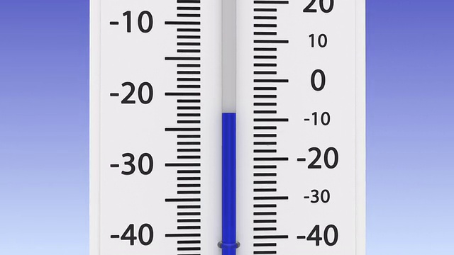 温度下降的温度计。视频下载