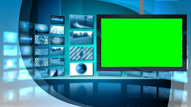绿屏虚拟新闻工作室模板视频素材
