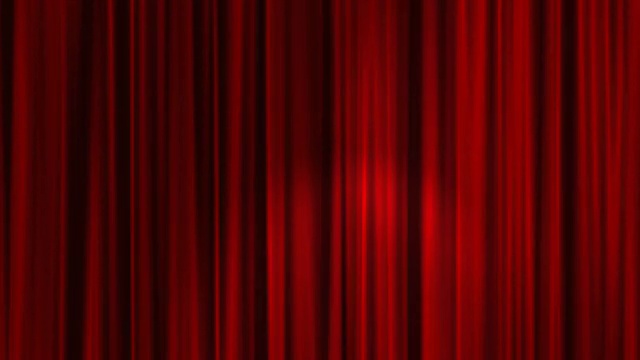 红色窗帘打开与聚光灯加上阿尔法Luma哑光HD视频素材