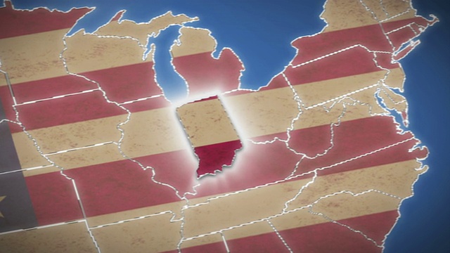 美国地图，印第安纳退出，所有州可用视频下载