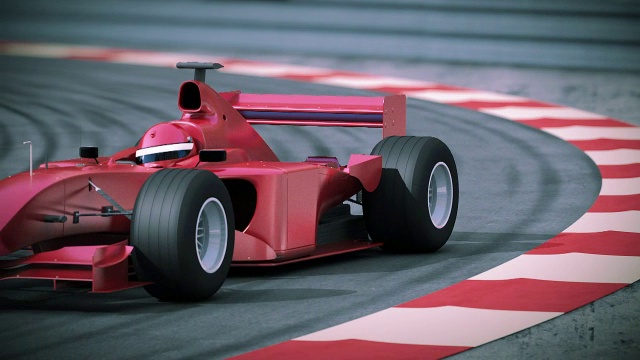 F1红色bolide在慢动作。美丽的3 d动画。视频素材