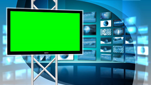 绿屏虚拟新闻工作室模板视频素材