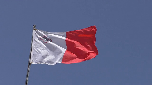 马耳他白红旗视频素材