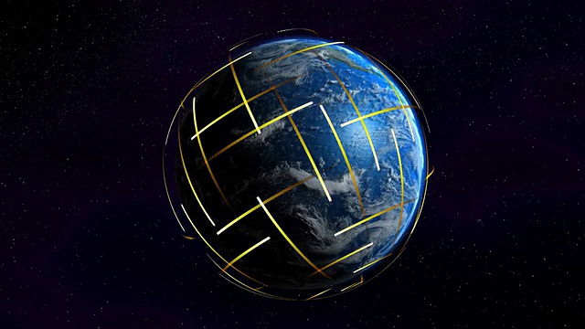 地球行星线循环。地球，短线。视频素材