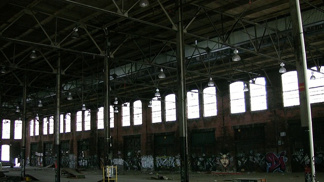 废弃的工厂。内部。视频素材