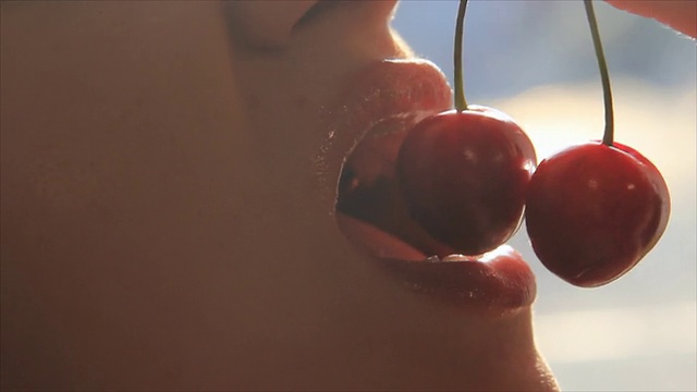 樱桃的水果吃视频素材