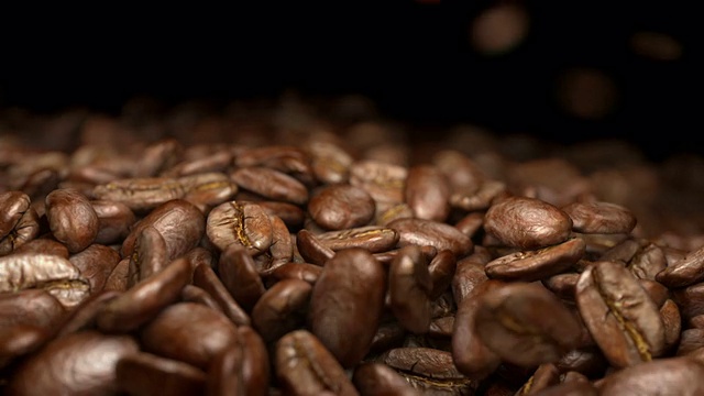 超级慢动作的咖啡豆坠落广告视频下载