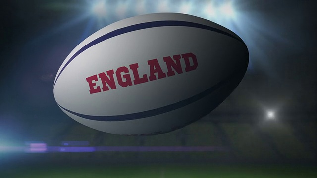 英国橄榄球在体育场与闪烁的灯光视频下载