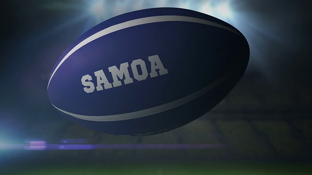 萨摩亚的橄榄球，在体育场中有闪烁的灯光视频下载