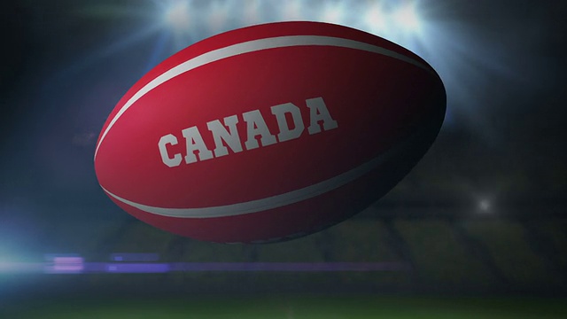 加拿大橄榄球在体育场与闪烁的灯视频下载
