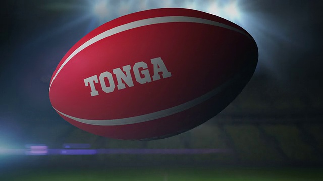 汤加的橄榄球在体育场用闪光灯视频下载