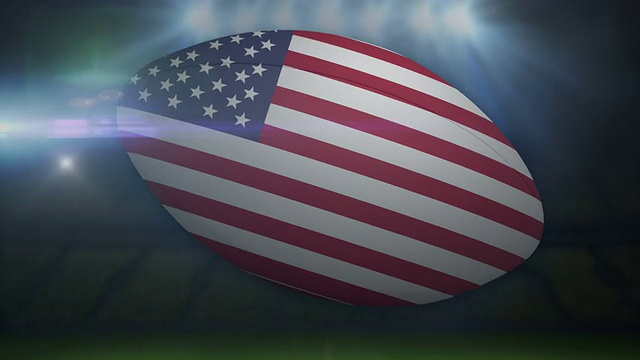 美国橄榄球在体育场与闪烁的灯光视频下载