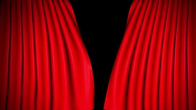 红色的窗帘视频素材