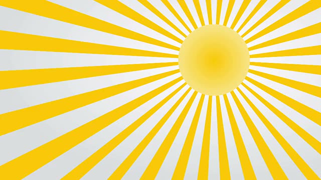 黄色光线绕太阳旋转(无缝循环背景)视频下载