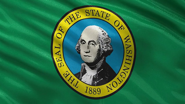美国华盛顿州的国旗-无缝循环视频下载