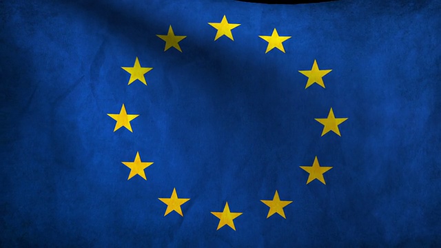 欧盟(EU)旗帜，垃圾摇滚，全高清视频素材