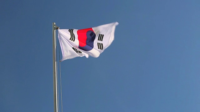 升起韩国国旗视频素材