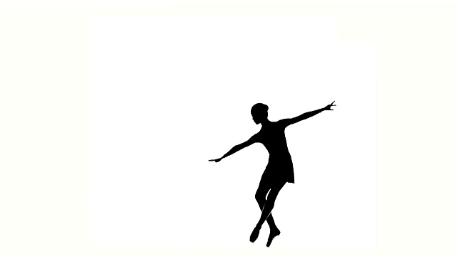 美丽的芭蕾舞女舞者。轮廓视频素材