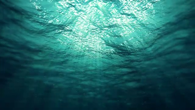 海洋中的水下太阳光(循环)视频素材