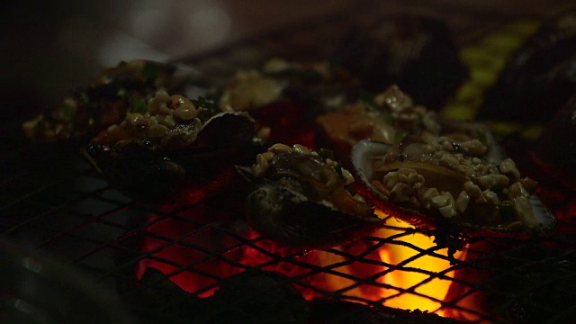 用火烹饪贝壳食物- 02视频下载