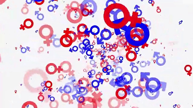 红色和蓝色的性别符号图标视频下载