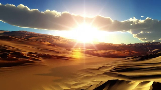 飞越沙漠日落视频素材