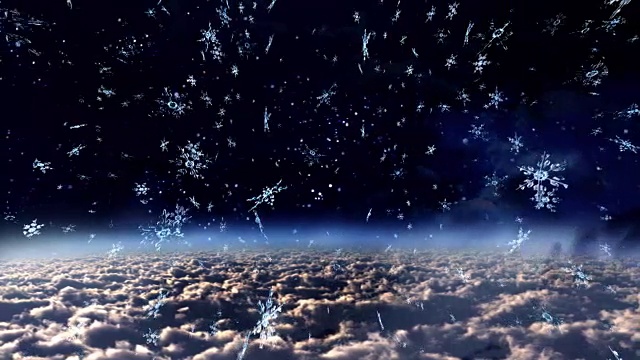 雪花和太空夜空视频素材