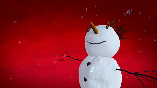雪人红色天空特写视频素材