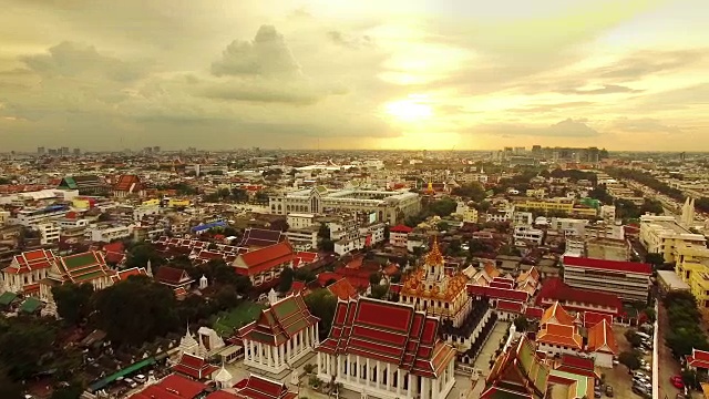 Wat Ratchanaddaram，曼谷，泰国，无人机视频下载
