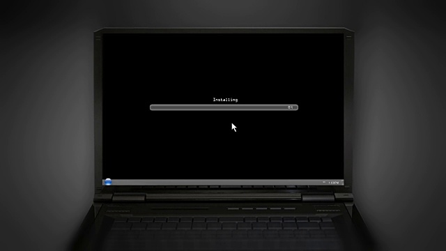 安装黑色笔记本电脑屏幕视频下载