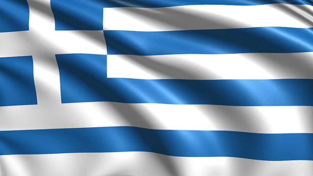 希腊国旗(环)视频素材