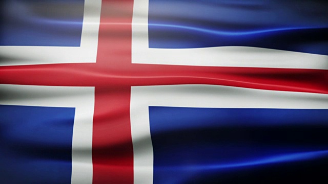冰岛挥舞着国旗。视频下载