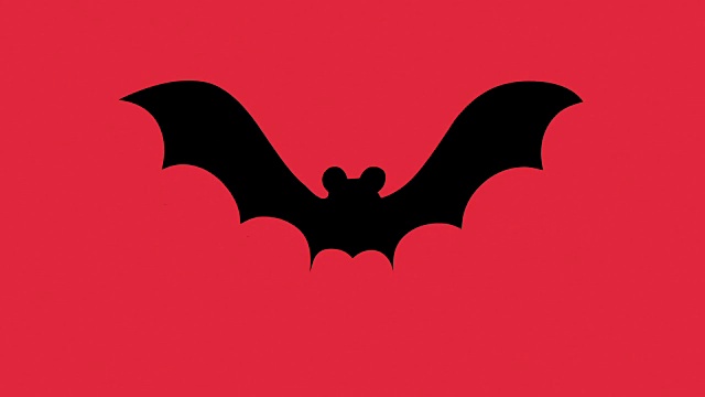 红色背景上的蝙蝠剪影视频素材