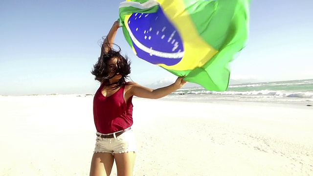 巴西,挥手,球,足球运动视频素材