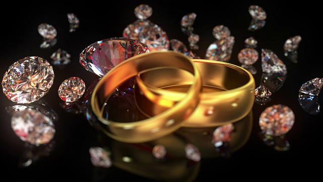 结婚戒指和钻石视频下载