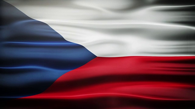 捷克国旗飘扬。视频素材