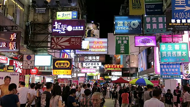 香港旺角霓虹灯照明视频素材